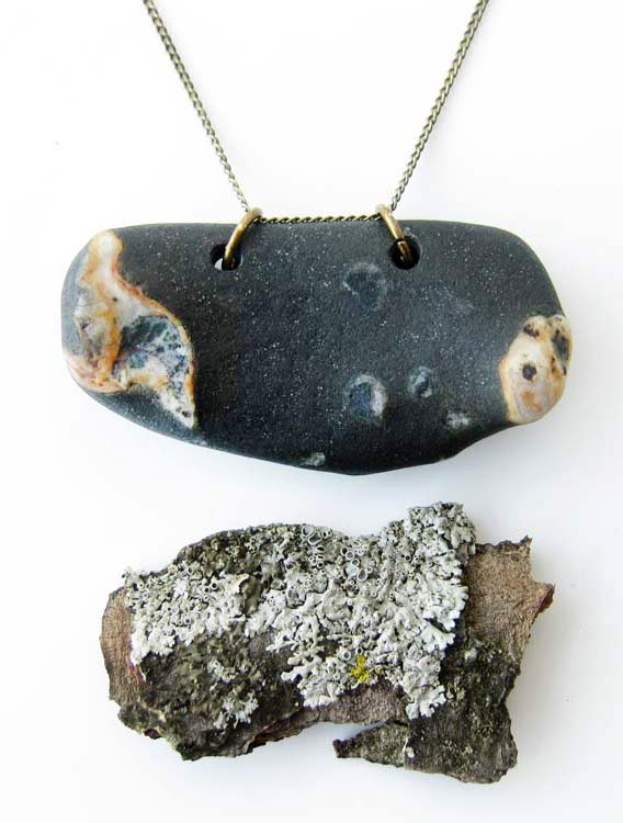 One of a kind beach stone necklace handmade by Jenny Hoople
