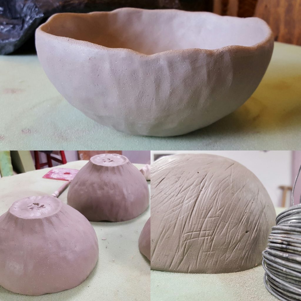 One of a kind art bowls in progress (by Jenny Hoople of Authentic Arts