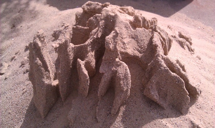 An eroding pile of sand in our driveway!
