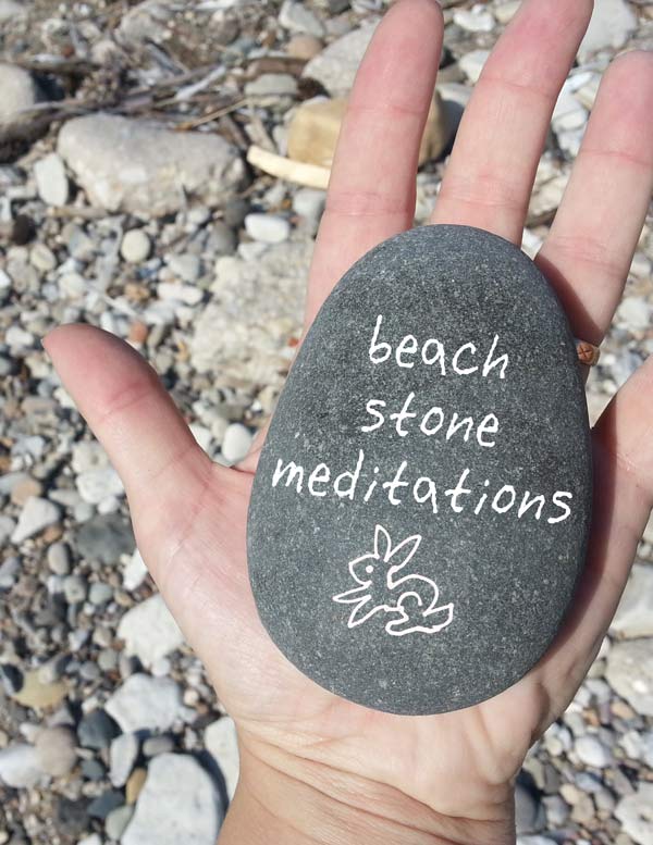 Meditations on a beach stone - are we breathing the universe, or is it breathing us?