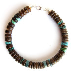 Tribal turquoise bracelet for outdoorsy men by Jenny Hoople of Authentic Arts