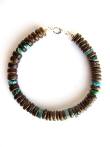 Tribal turquoise bracelet for outdoorsy men by Jenny Hoople of Authentic Arts