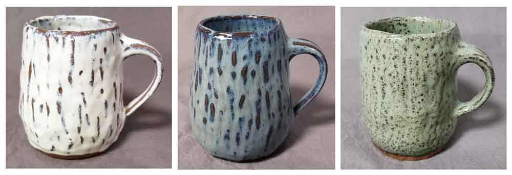 Hand built pottery mugs by Jenny Hoople of Authentic Arts