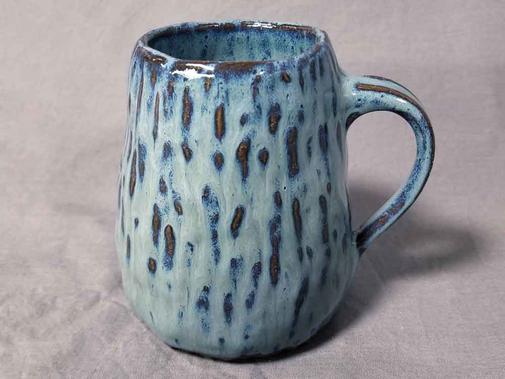 Lake Blue hand built pottery mug by Jenny Hoople of Authentic Arts